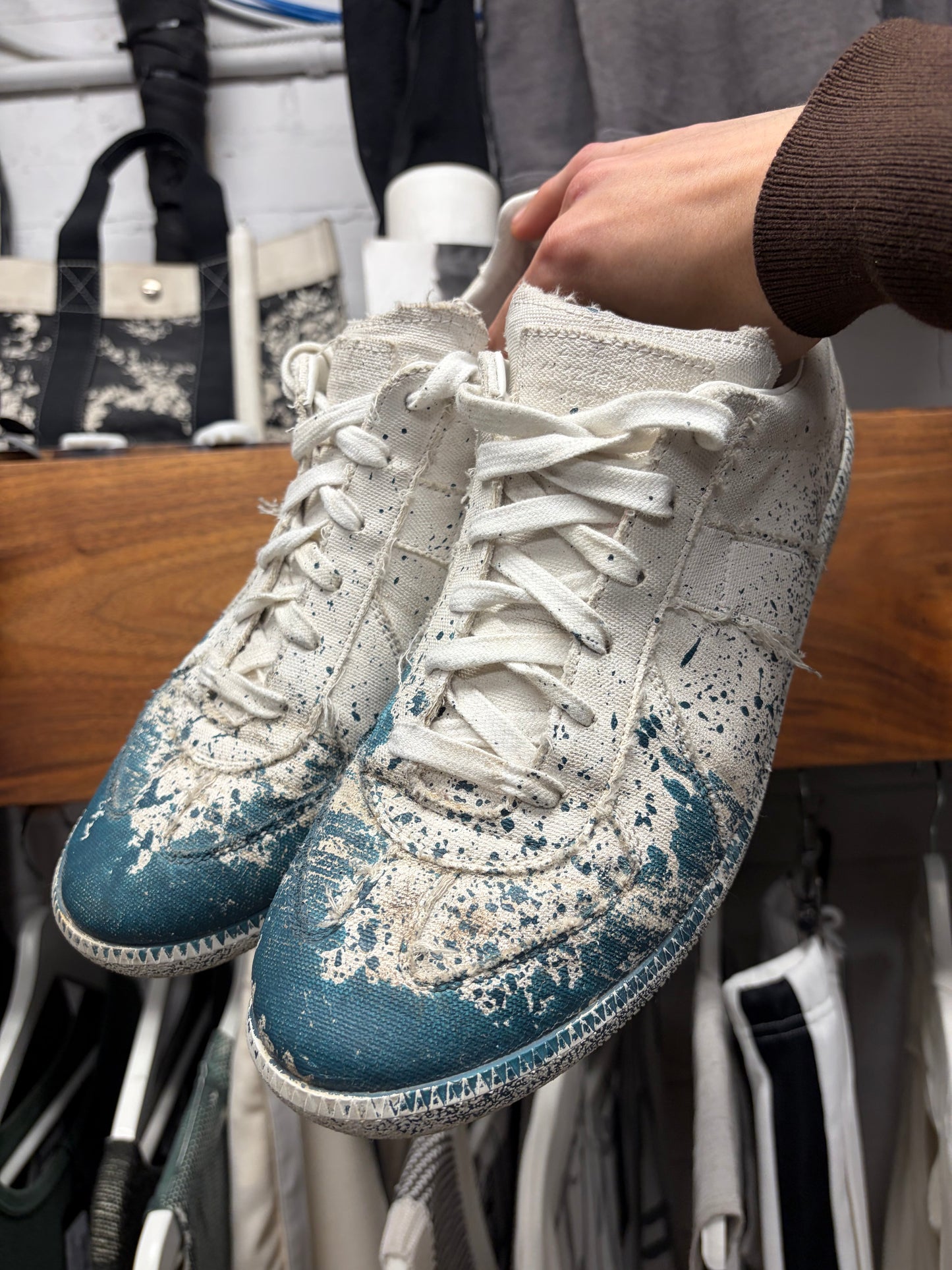 Maison Margiela Limited Edition ‘Paint Splatter’ G.A.T. Low Top Sneakers