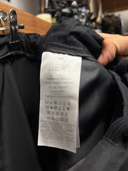 2024 Maison Margiela Lightweight Black ‘Parachute’ Wide Leg Pants