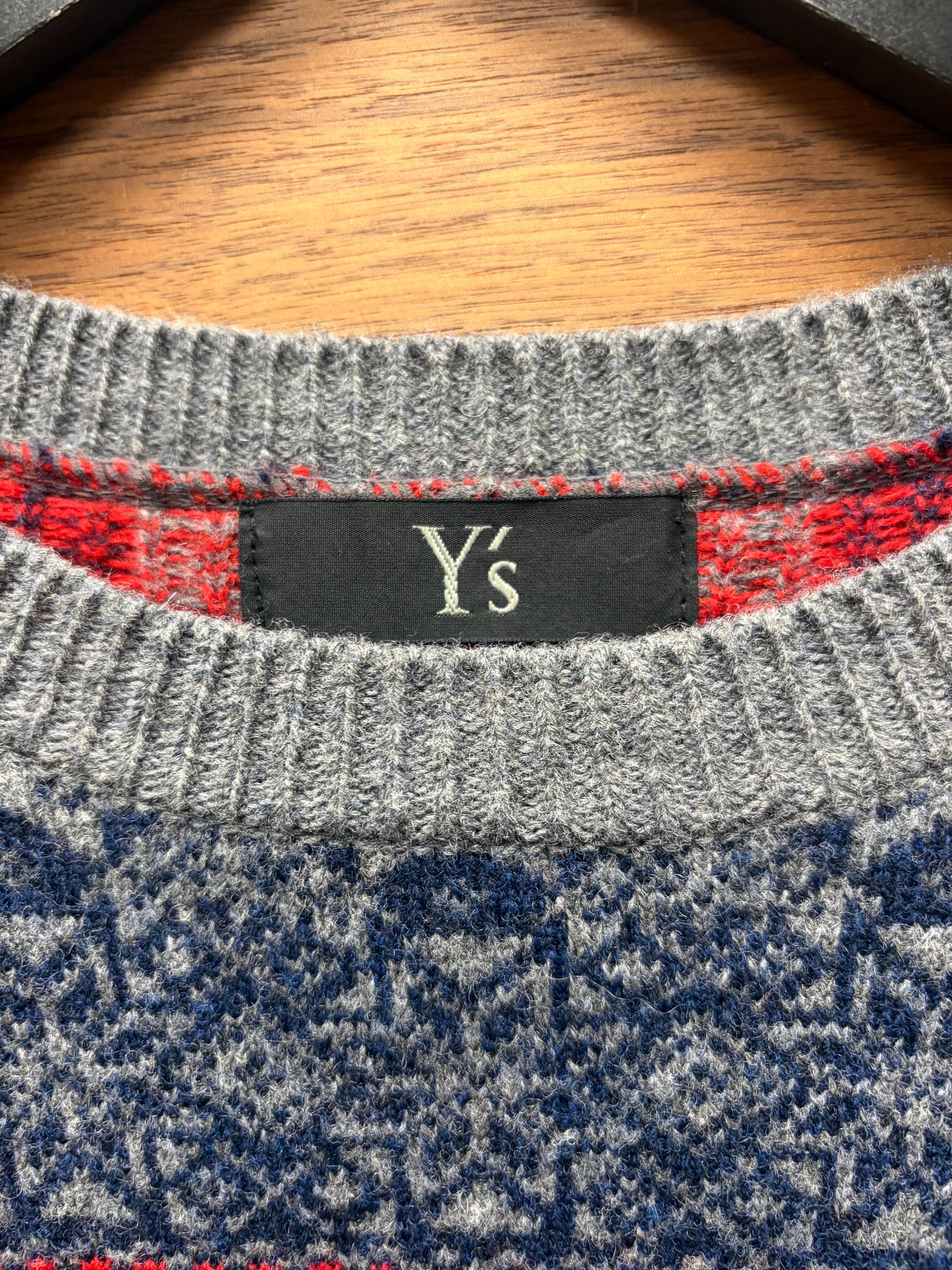 Vintage Yohji Yamamoto ‘Y’s’ Guitar Nordic Patterned Wool Knit Sweater