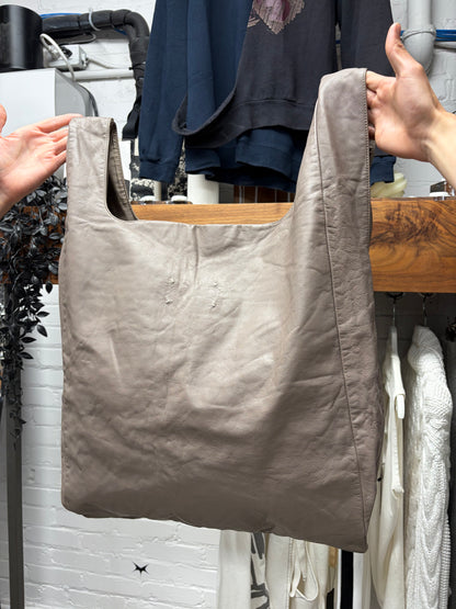 Margiela Brown Leather Oversized Jumbo Shopper/Tote Bag