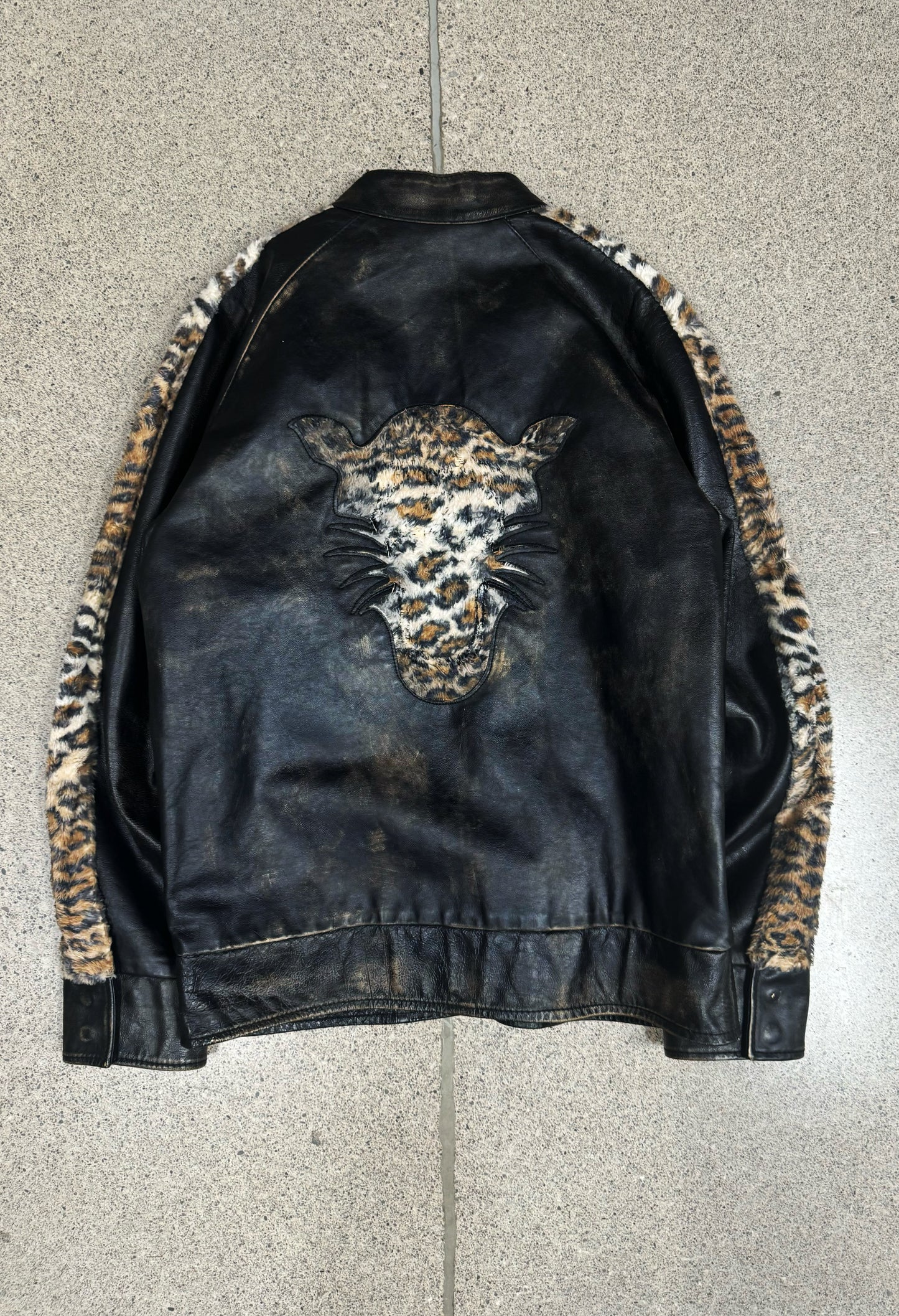 AW2006 Maison Martin Margiela ‘Leopard’ Cafe Racer Leather Jacket