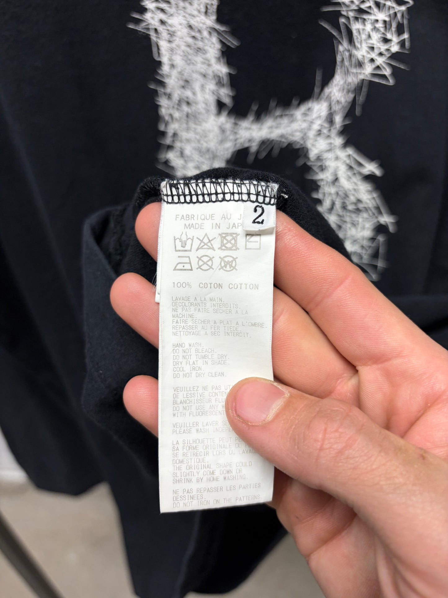 Yohji Yamamoto Black Scandal Graphic Long Sleeve Shirt