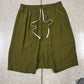 AW2018 Rick Owens Sisyphus ‘Dirty Green’ Drop Crotch Pod Shorts