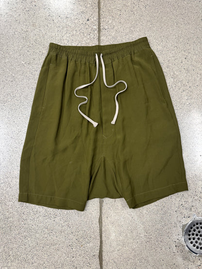 AW2018 Rick Owens Sisyphus ‘Dirty Green’ Drop Crotch Pod Shorts