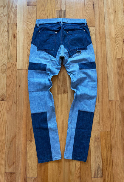 Spring Summer 2014 ‘HBA’ Logo Panelled Blue Patchwork Denim