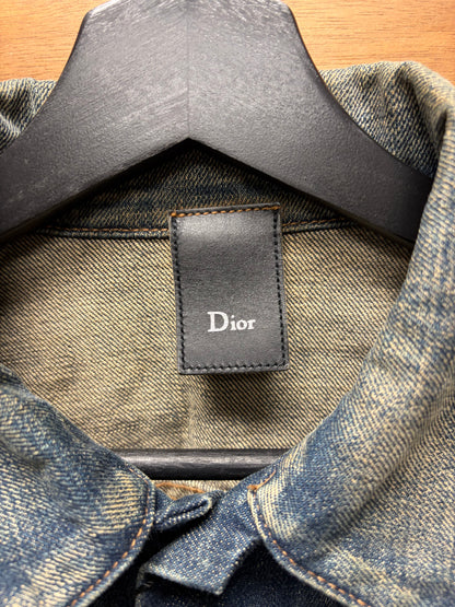 Dior Homme Dirt Washed Blue Slim Cut Denim Jacket
