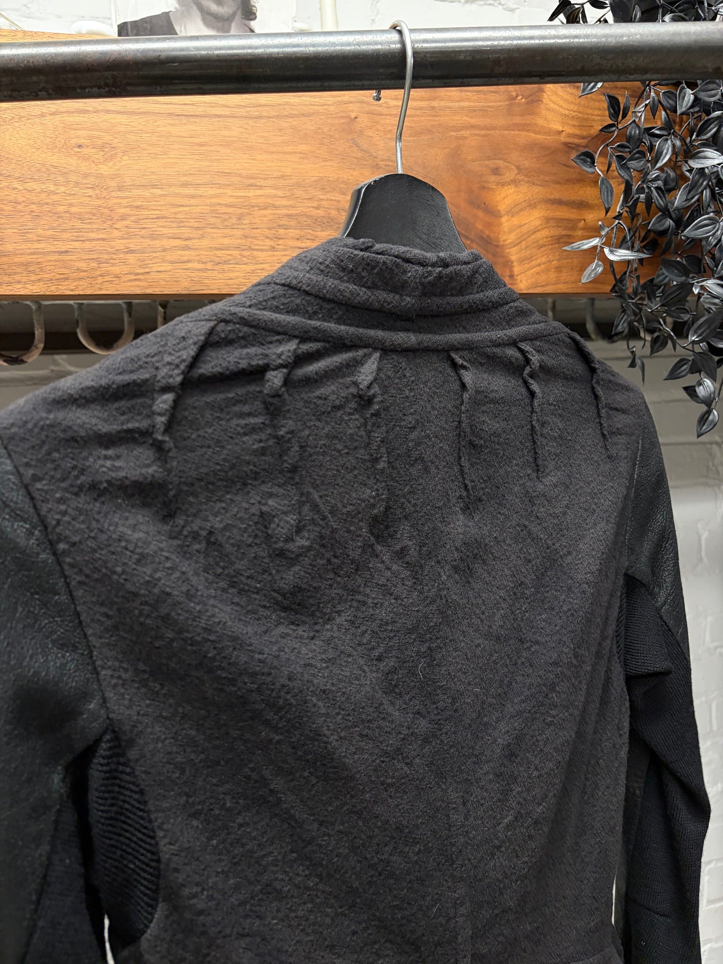 Early 2000s Rick Owens O&M Era Leather Sleeve Hook Closure Top