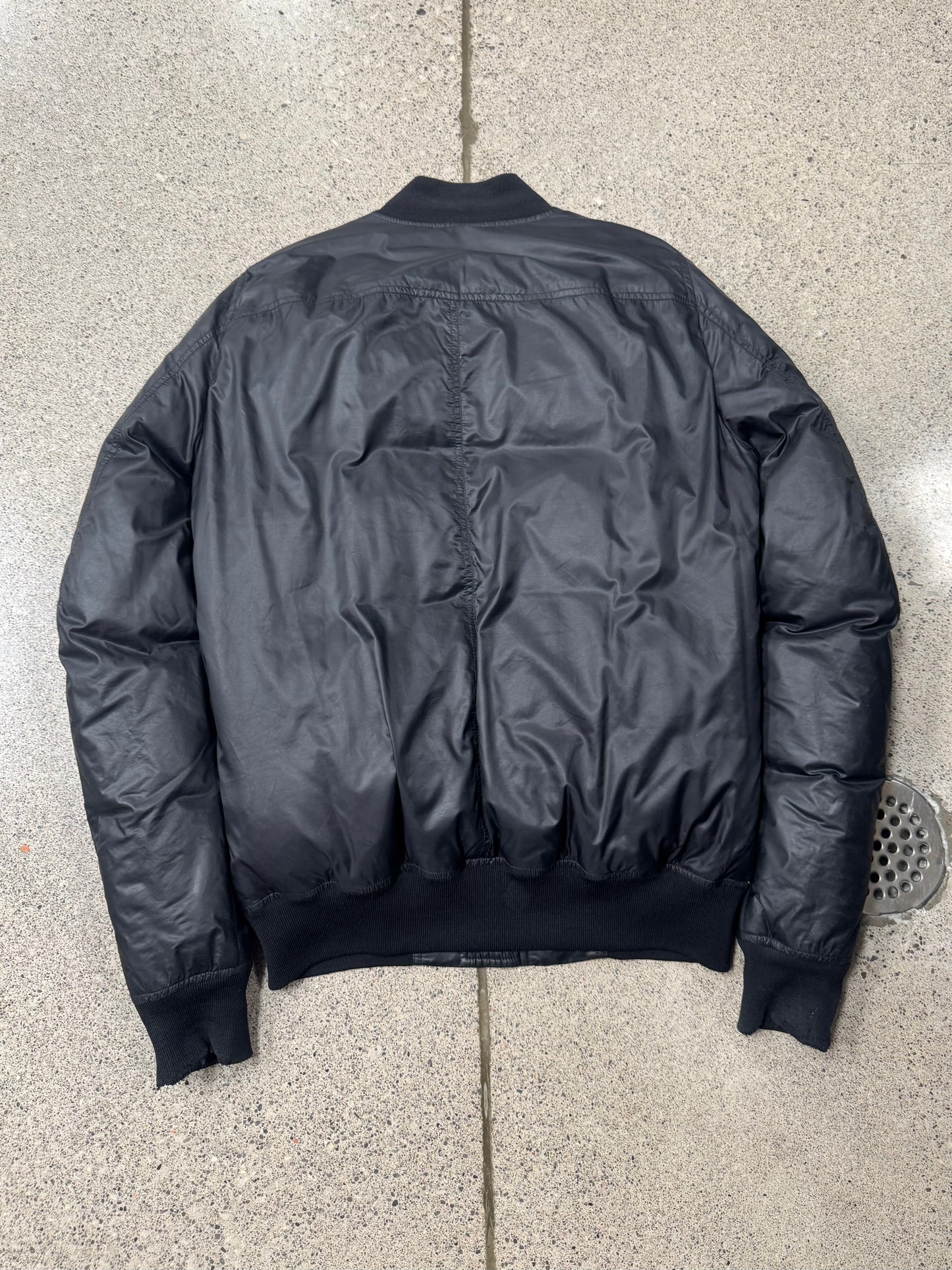 Rick Owens ‘Goose Down’ Padded MA-1 Black Bomber Jacket