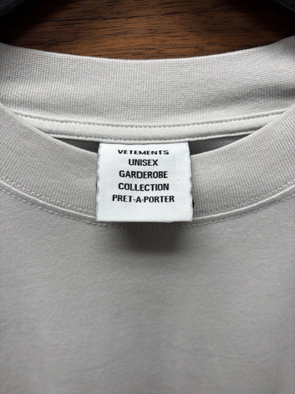 Vetements Limited Edition Grey Oversized Logo T-Shirt