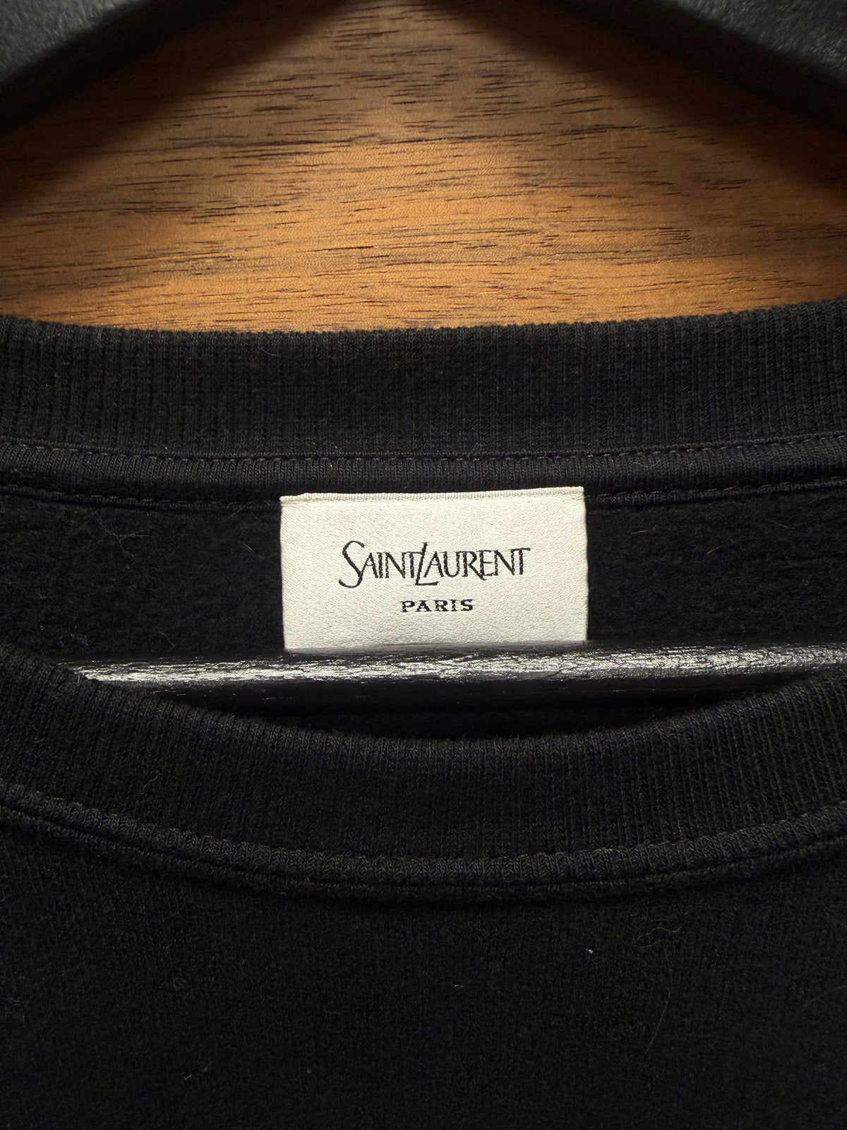 2024 Saint Laurent ‘YSL’ Embroidered Logo Black Sweatshirt