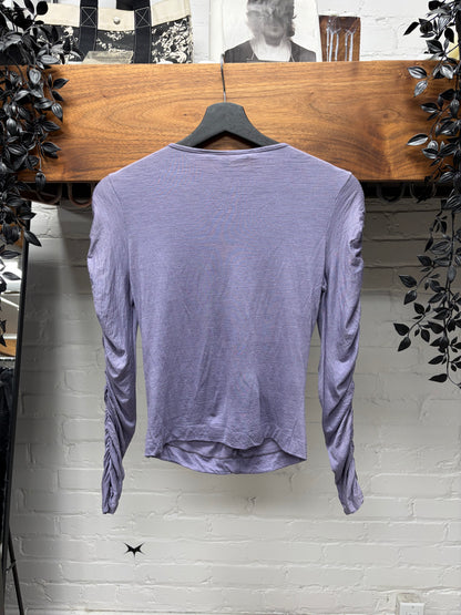 AW1999 Gucci by Tom Ford Lilac Purple ‘Ruched Sleeve’ Top