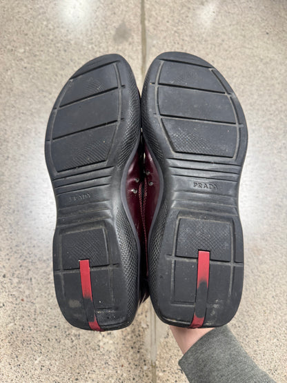 Prada ‘America’s Cup’ Red Patent Leather Low Top Sneakers