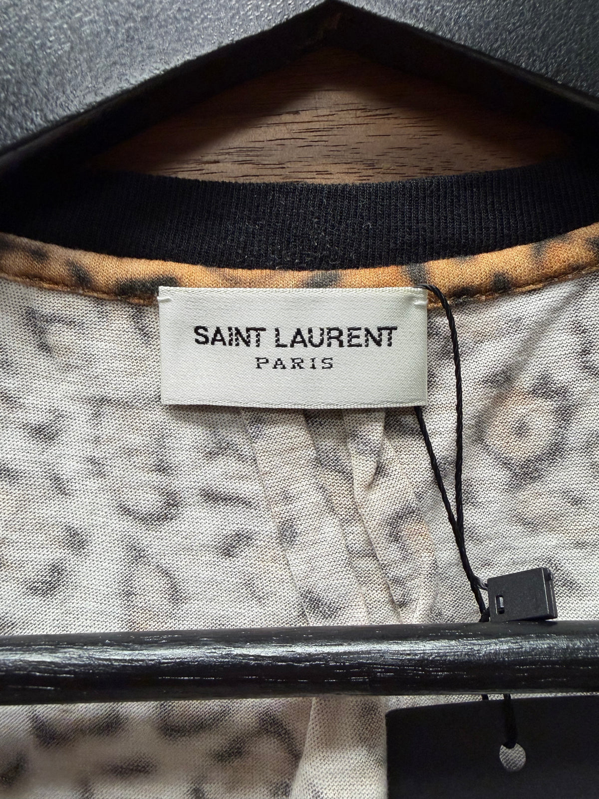 2016 Saint Laurent by Hedi Slimane Leopard Print Gold/Black T-Shirt