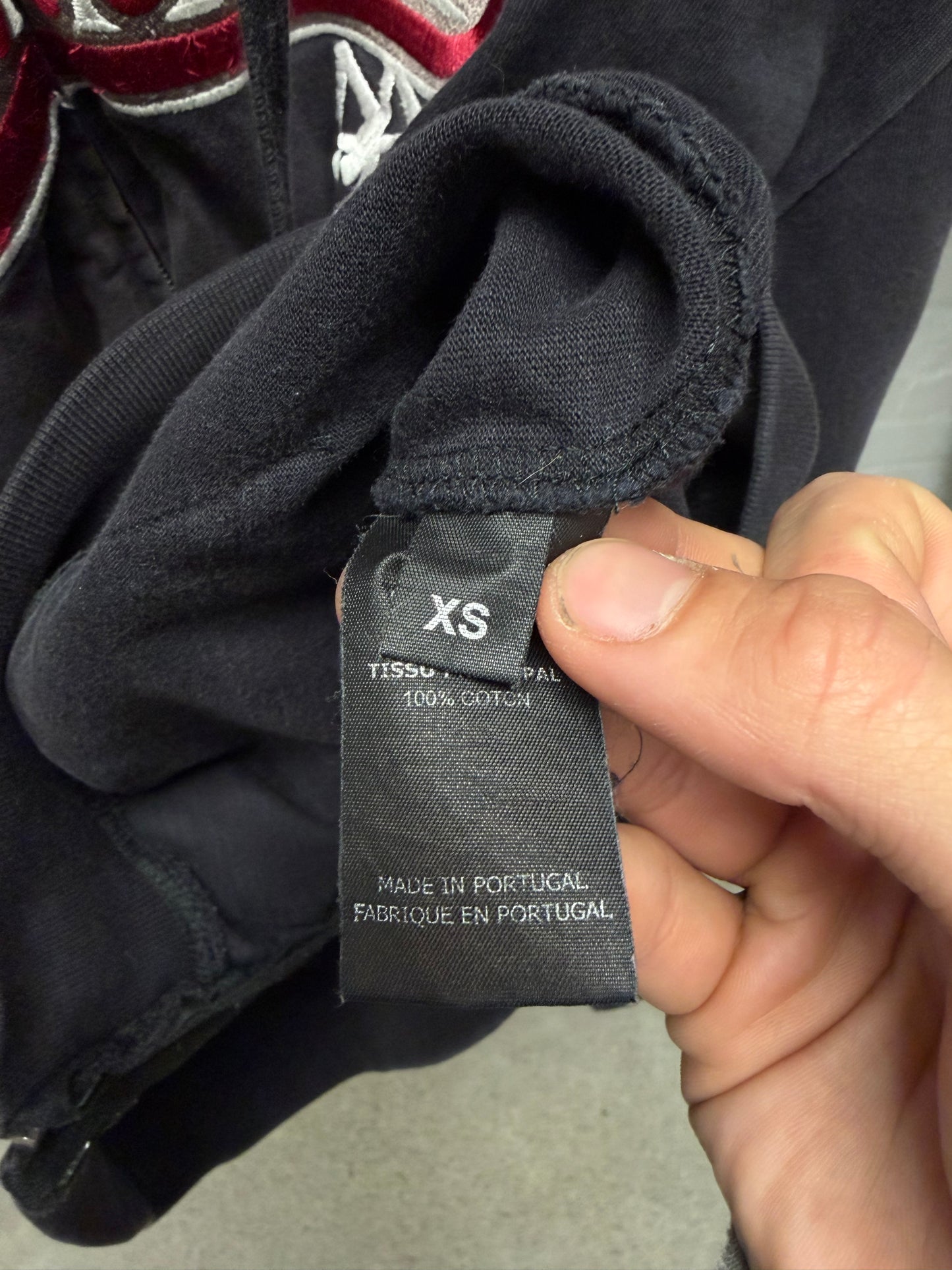 SS2018 Vetements ‘Baseball Logo’ Black/Red Embroidered Zip-Up Hoodie