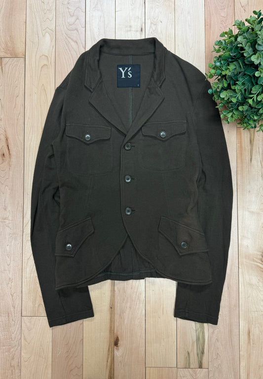 Yohji Yamamoto Faded Brown Cotton Cargo Blazer