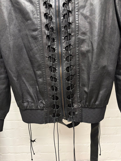 SAMPLE SS2001 Helmut Lang ‘Corset Bondage’ Lambskin Leather Jacket