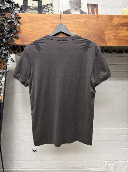 SS2008 Dolce & Gabbana ‘Tape Seam’ Brown V-Neck T-Shirt