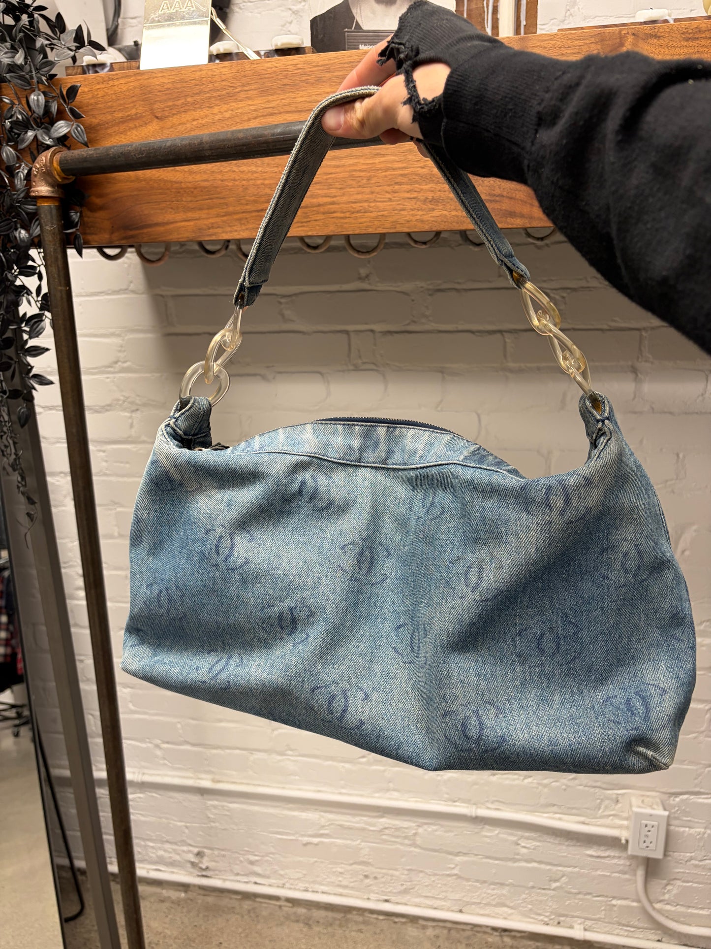 2002 Chanel ‘Cruise’ Denim CC Interlock Monogram Hobo Bag