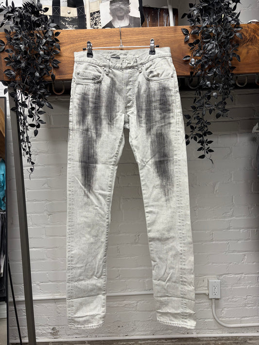 SS2006 Dior Homme by Hedi Slimane ‘Dirty Snow’ White Skinny Jeans
