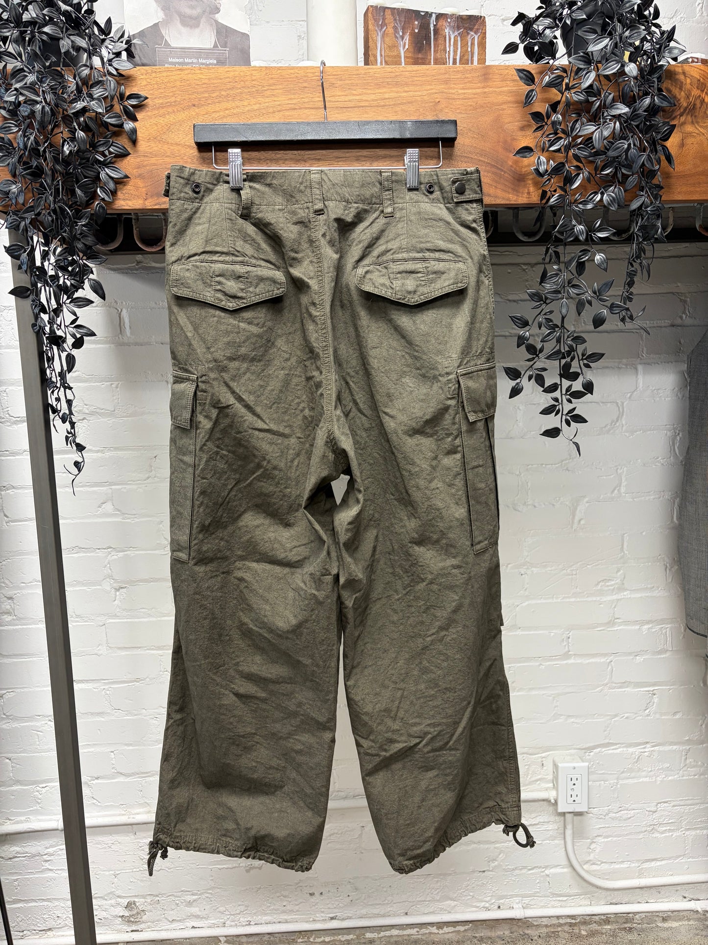 Yohji Yamamoto Pour Homme Military Green Wide Leg ‘Parachute’ Cargo Pants