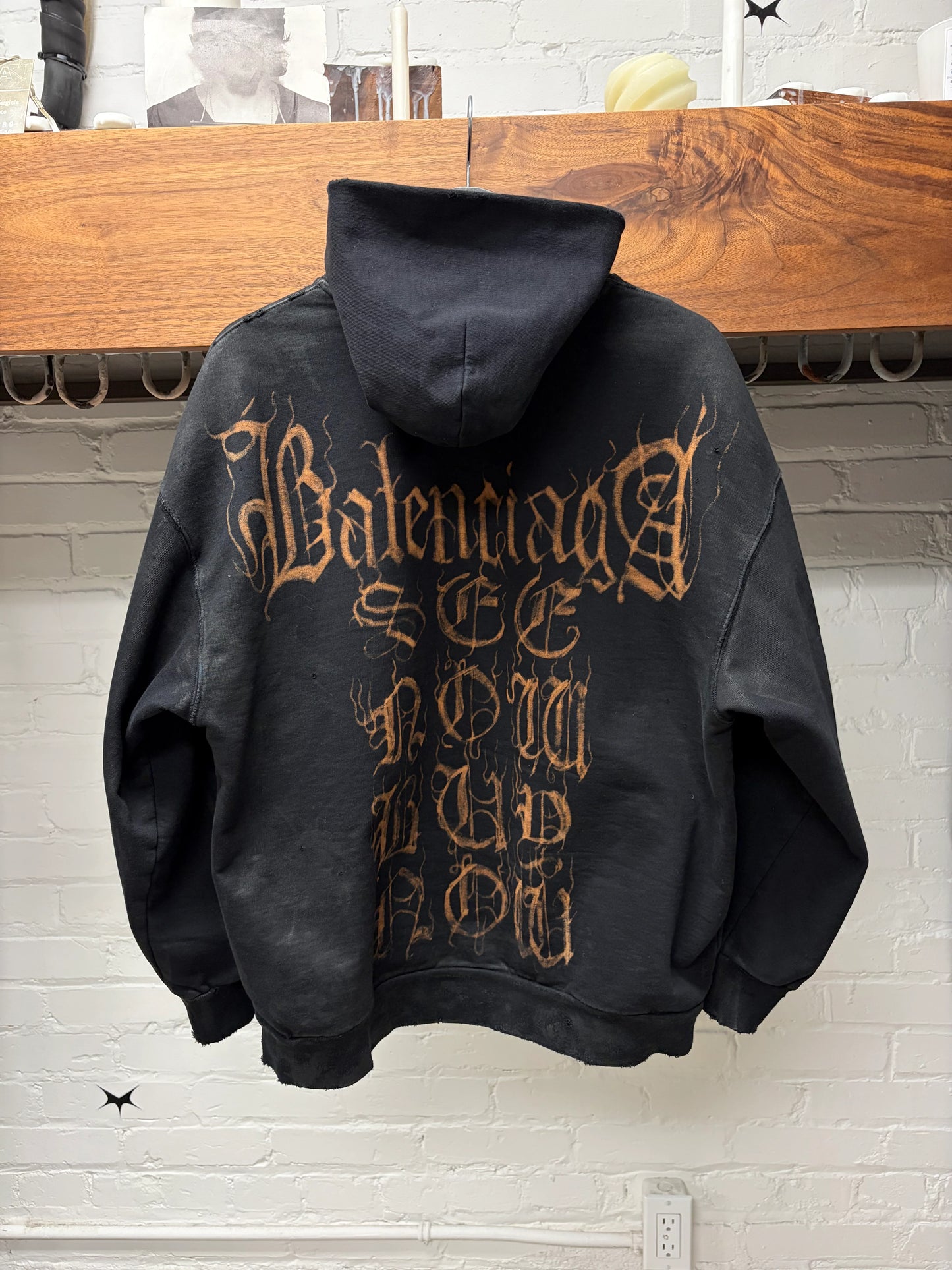 AW2023 Balenciaga ‘Heavy Metal’ Mud/Thrash Distressed Zip Up Hoodie