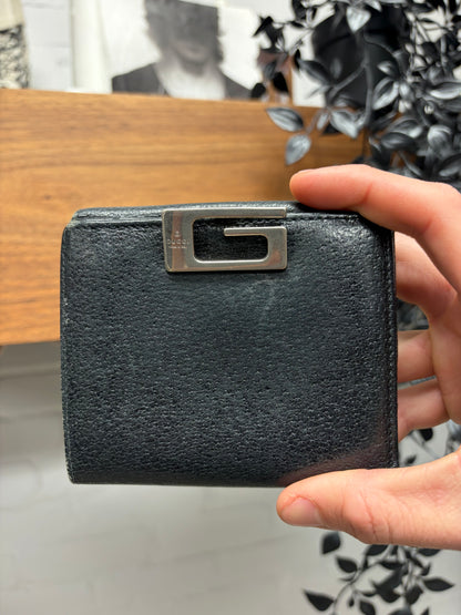 Gucci by Tom Ford ‘G-Clasp’ Pebbled Black Leather Bifold Wallet
