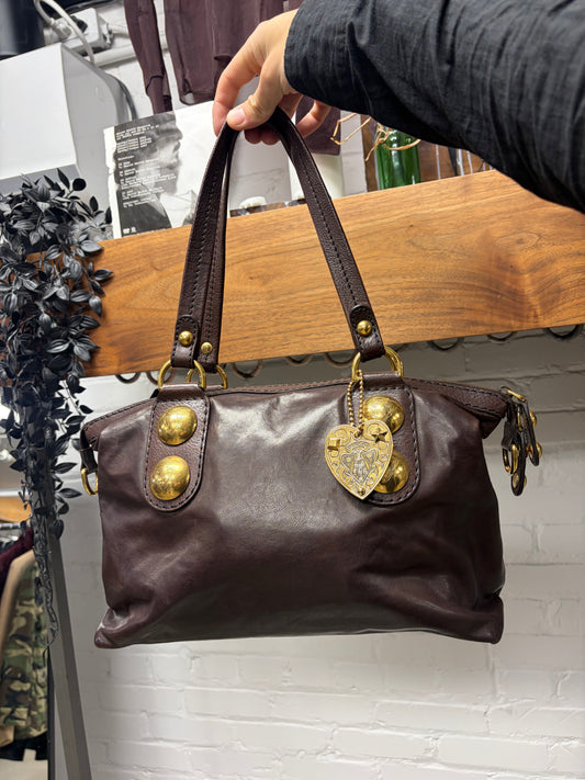 Gucci by Frida Giannini ‘Babouska’ Dark Brown Leather Handbag with Gold Hardware