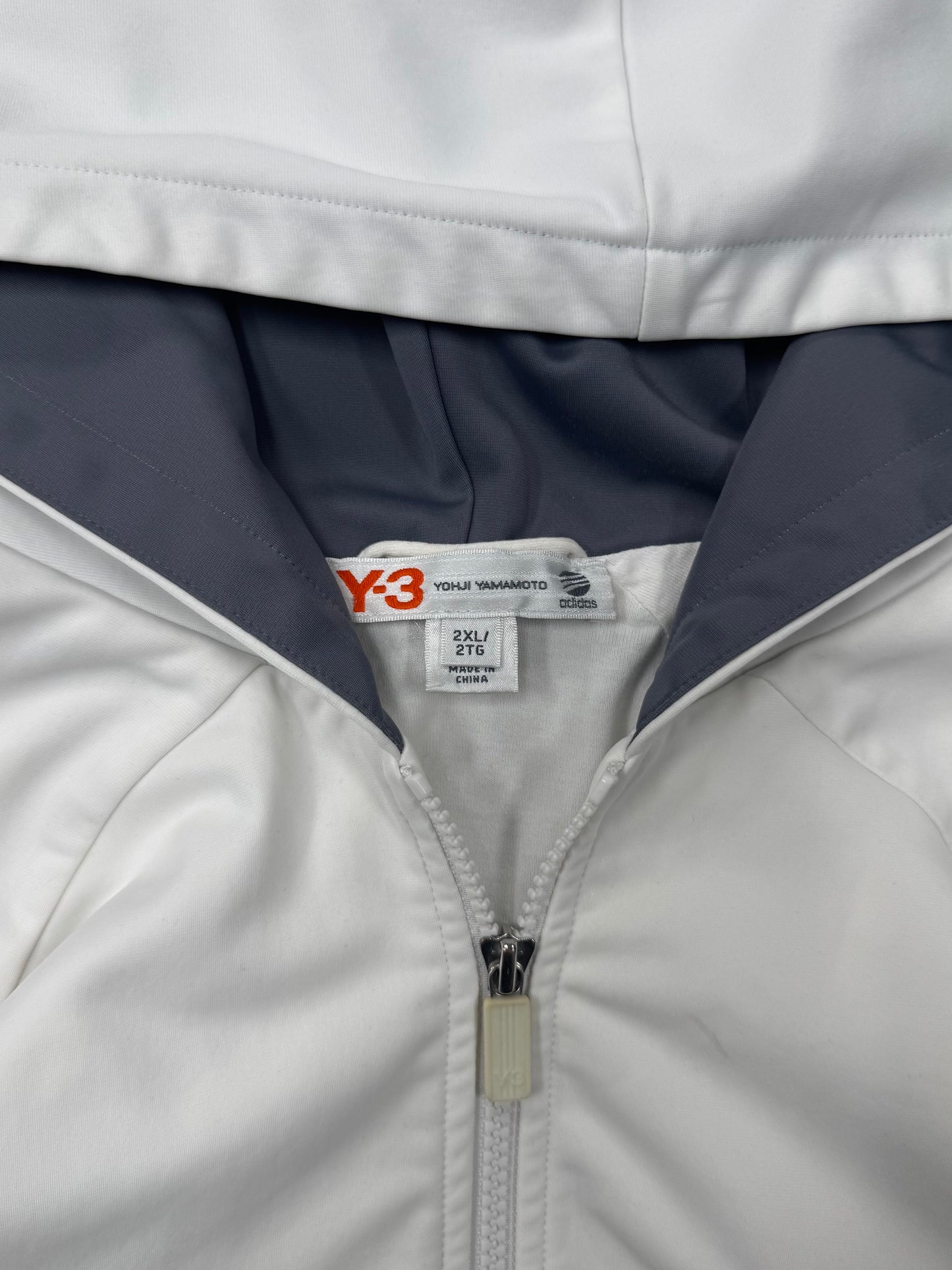 Y-3 By Yohji Yamamoto White Zip-Up Hoodie