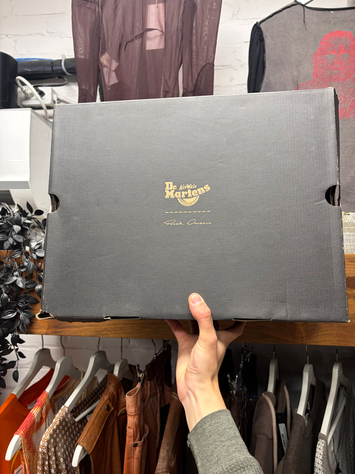 Rick Owens × Doc Martens '1460' Quad Sole Black Leather Combat Boots