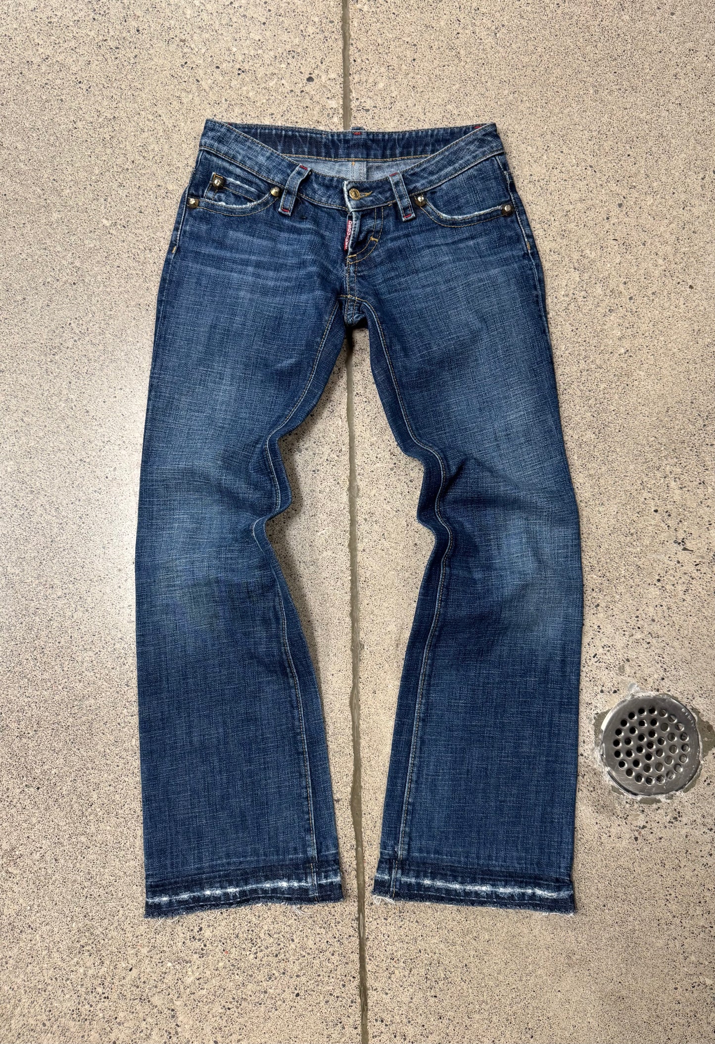 2000s Dsquared2 Low Rise Flared Blue Denim