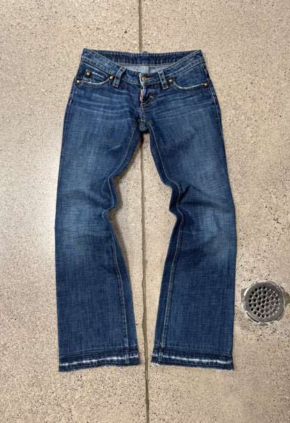 2000s Dsquared2 Low Rise Flared Blue Denim