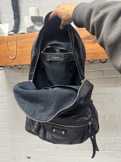 Balenciaga ‘Arena’ Black Calfskin Leather Studded Backpack