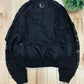 Sacai Shell Trimmed ‘Corded Lace’ Black Bomber Jacket