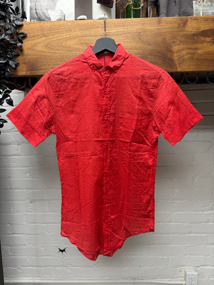 SS2006 Dior Homme by Hedi Slimane ‘The World was Perfect but His Hair Was a Mess’ Red Short Sleeve Shirt