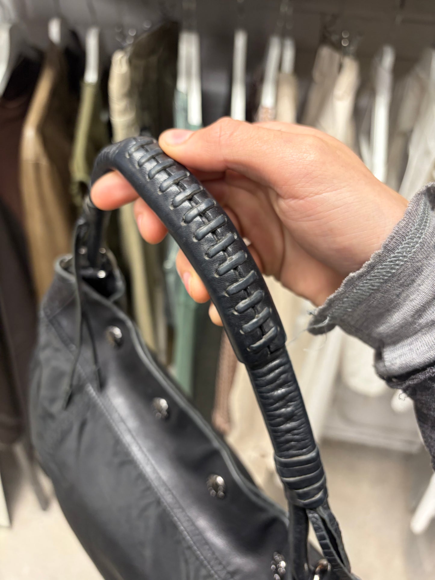 Prada ‘Tessuto’ Black Nylon/Leather ‘Half-Moon’ Hobo Bag