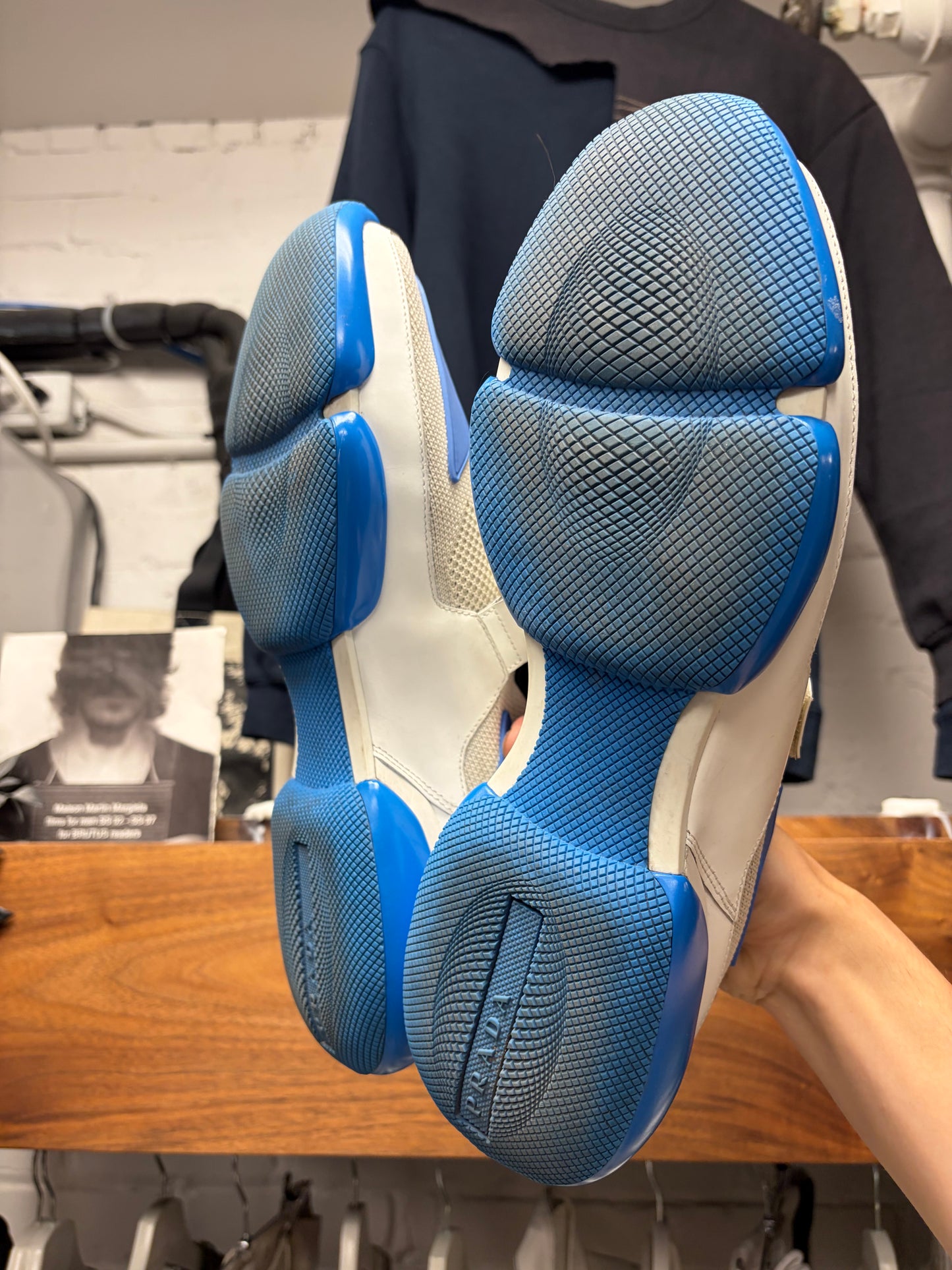 Prada ‘Cloudburst’ Blue/White Low Top Sneakers