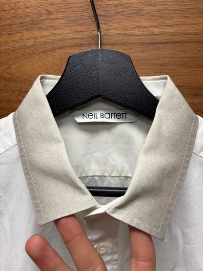 Neil Barrett ‘Gradient Collar’ White Button Up Shirt