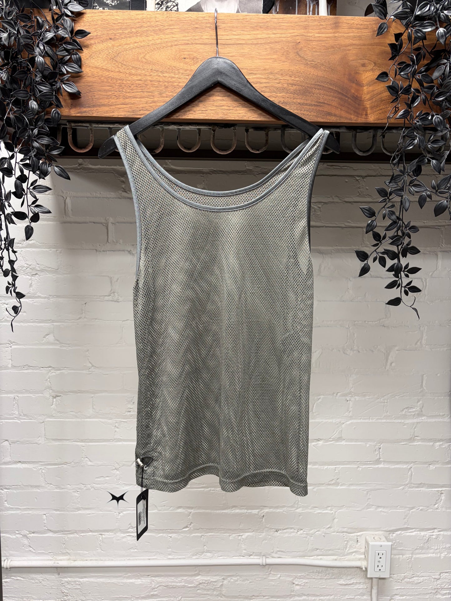 SS2003 Chanel ‘Identification’ Grey Mesh Basketball Jersey Sleeveless Top