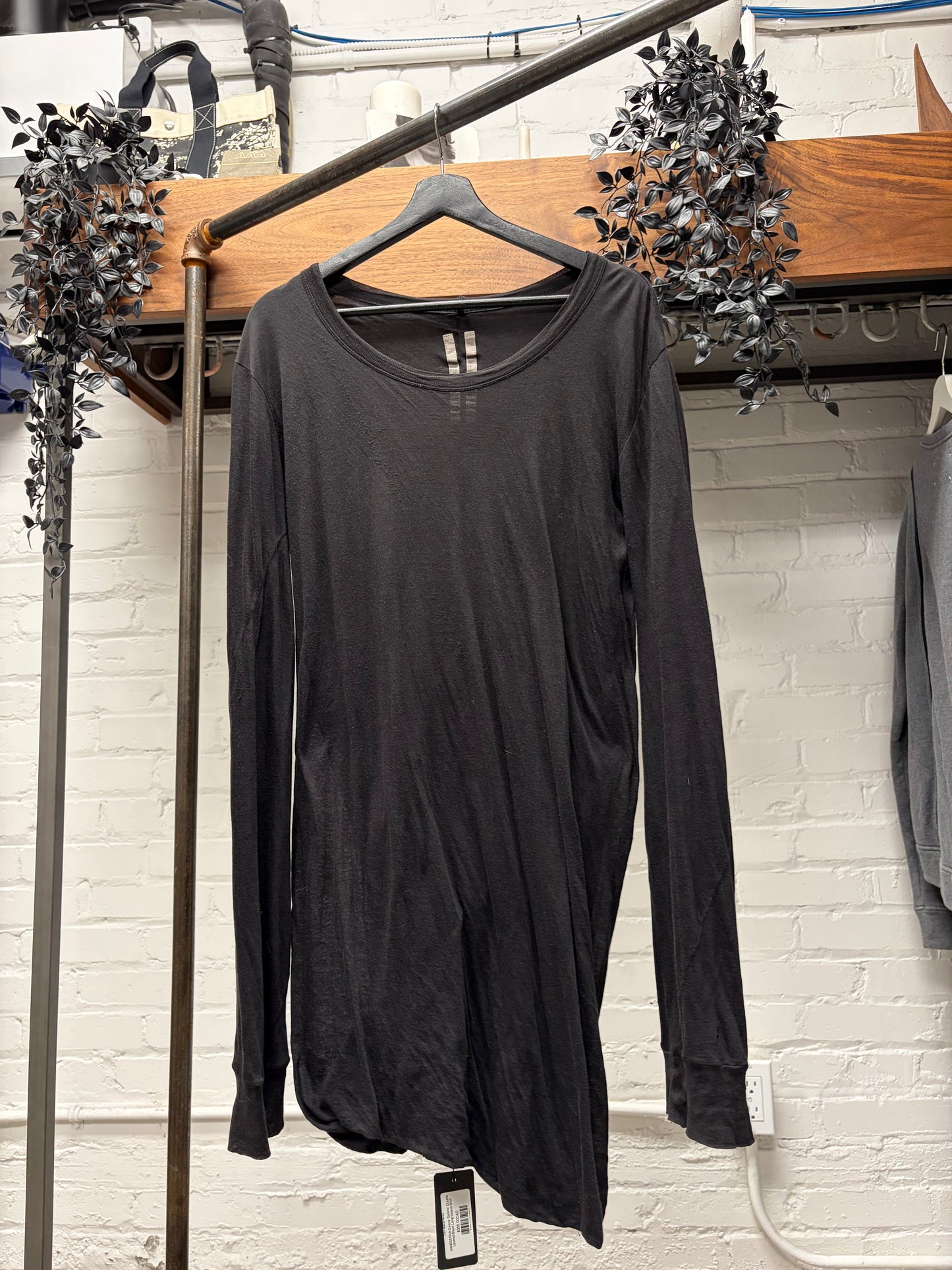 AW2015 Rick Owens ‘Sphinx’ Double Layered Black Long Sleeve Shirt