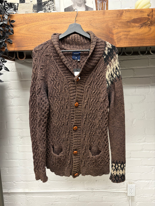 2000s Mihara Yasuhiro Brown Wool Cable Knit Cowichan
