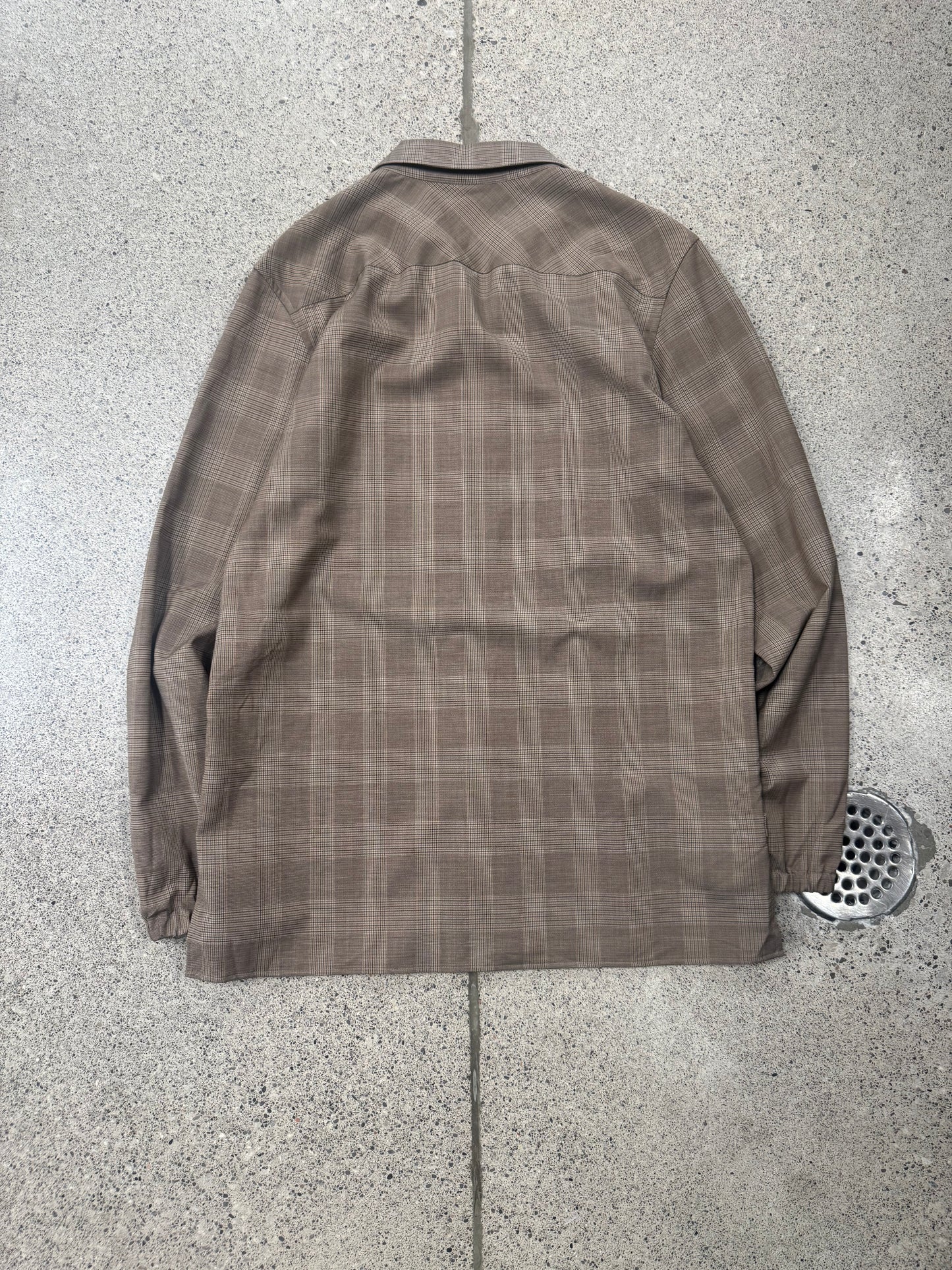 Givenchy Brown Gingham Checkered Windbreaker Jacket