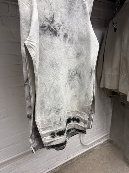 SS2015 Rick Owens ‘Faun’ Batik Grey Smoke Washed Denim Dress