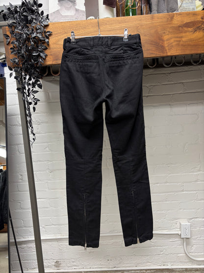AW2015 Givenchy by Ricardo Tisci Black Lambskin Leather Skinny Biker Denim