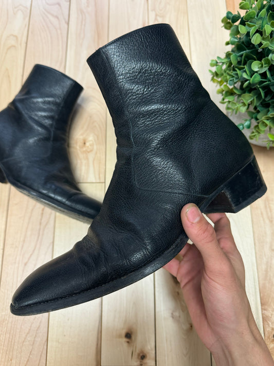 Saint Laurent ‘Wyatt’ Black Leather Boots