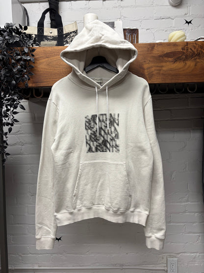 2021 Saint Laurent ‘Block Logo’ Grey Cotton Pullover Hoodie