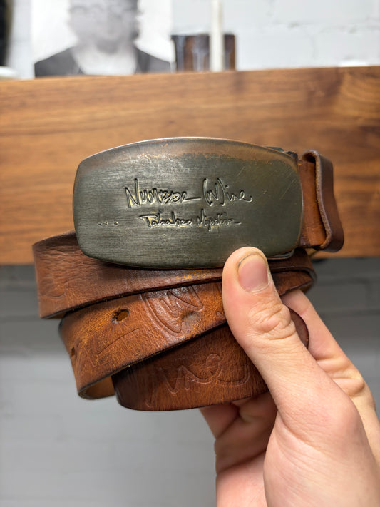 Number (N)ine by Takahiro Miyashita Brass/Brown Leather Belt