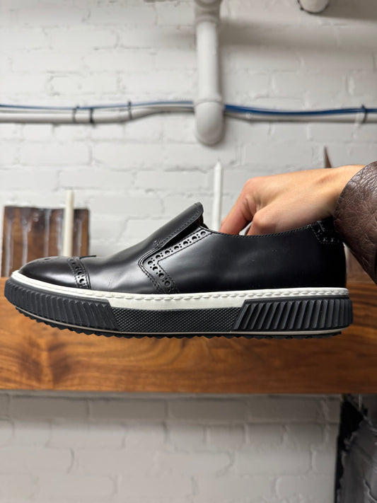 Prada ‘Stratus’ Slip On Brogue Leather Sneakers
