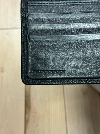 Burberry Black Leather ‘Nova Check’ Bifold Wallet