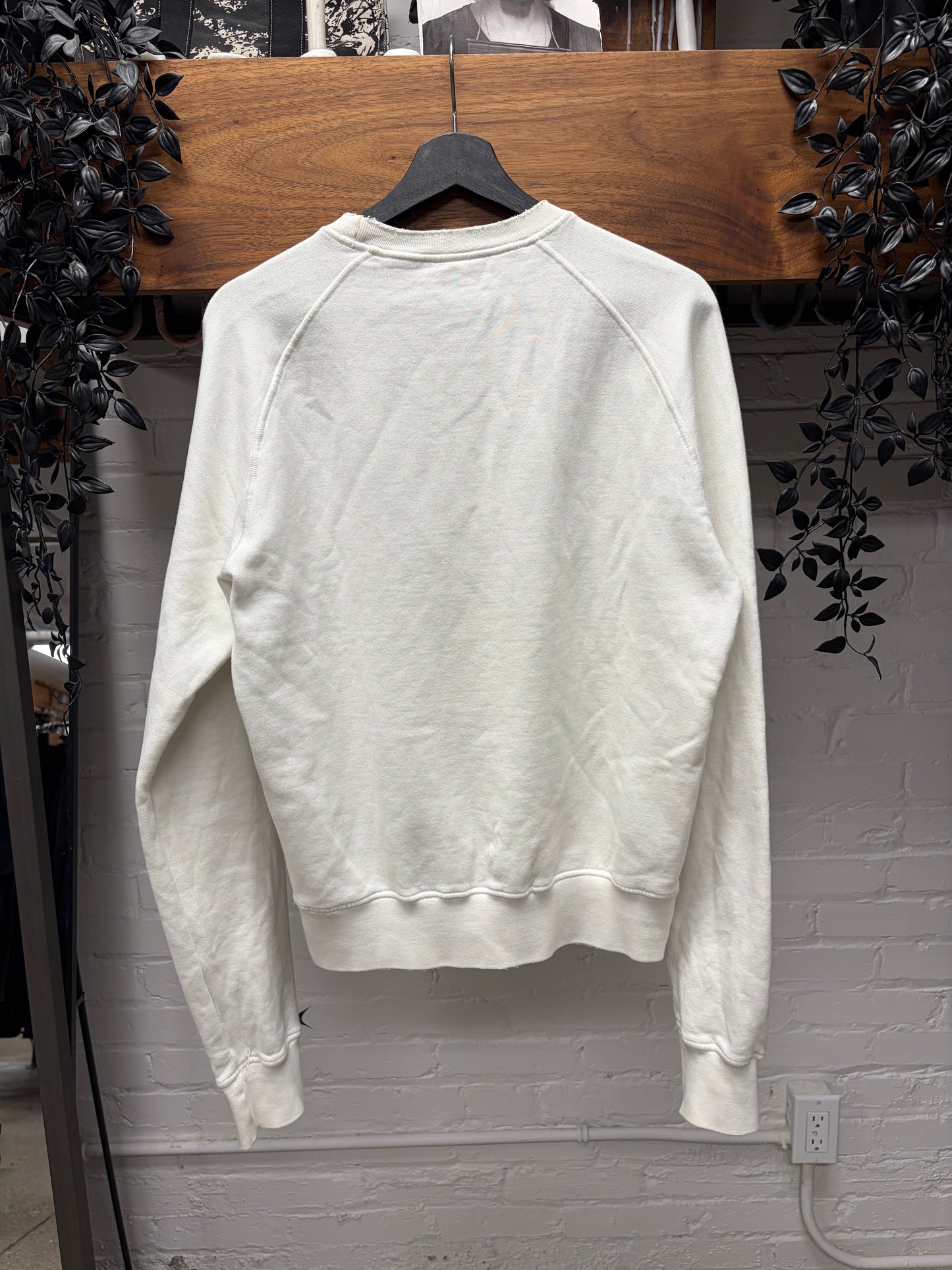 AW2007 Dsquared2 ‘Doberman’ Distressed White Sweatshirt