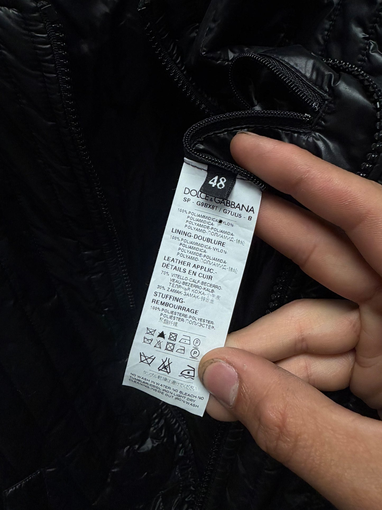 Dolce & Gabbana Quilted ‘Varsity’ Black Bomber Jacket
